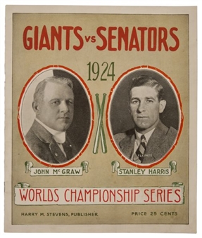 1924 Giants vs Senators World Series Program